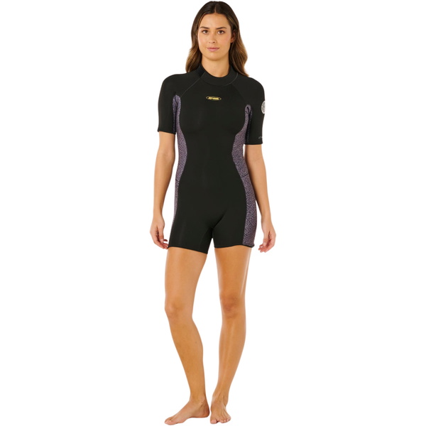 2026 Rip Curl Womens Dawn Patrol 2/2mm Back Zip Shorty Wetsuit 143WSP - Natural